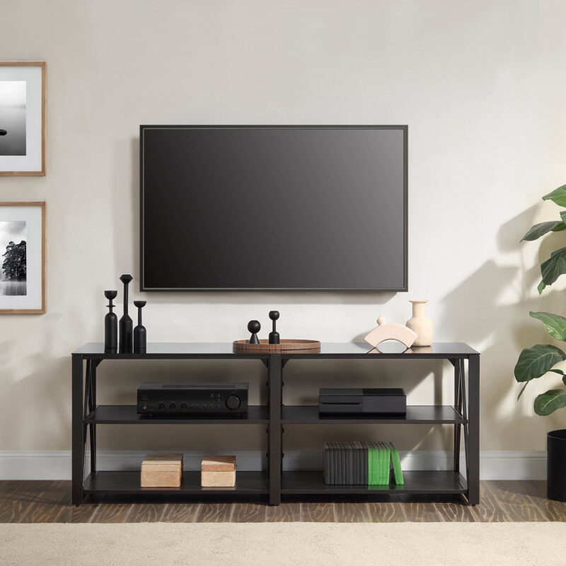 Whalen Spectrum 3-in-1 TV Stand for TVs up to 82”, Black Finish - Image 2