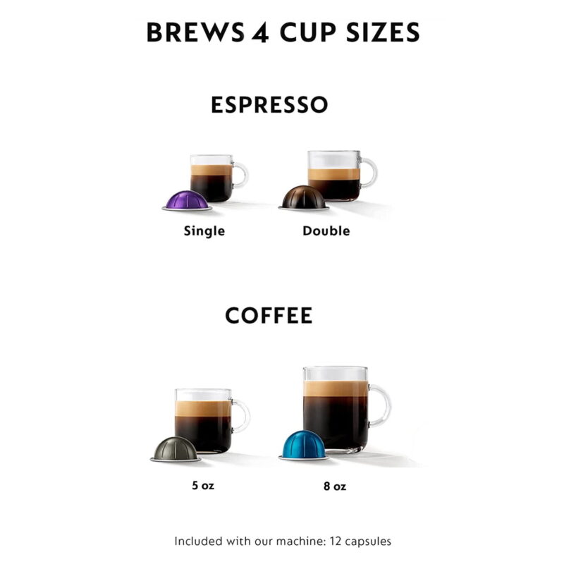 Breville Nespresso New VertuoPlus Deluxe Coffee and Espresso Single-Serve Machine in Piano Black - Image 3