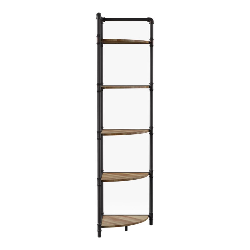 Furniture of America Talian 5-Tier Corner Bookcase, Sand Black - Image 5