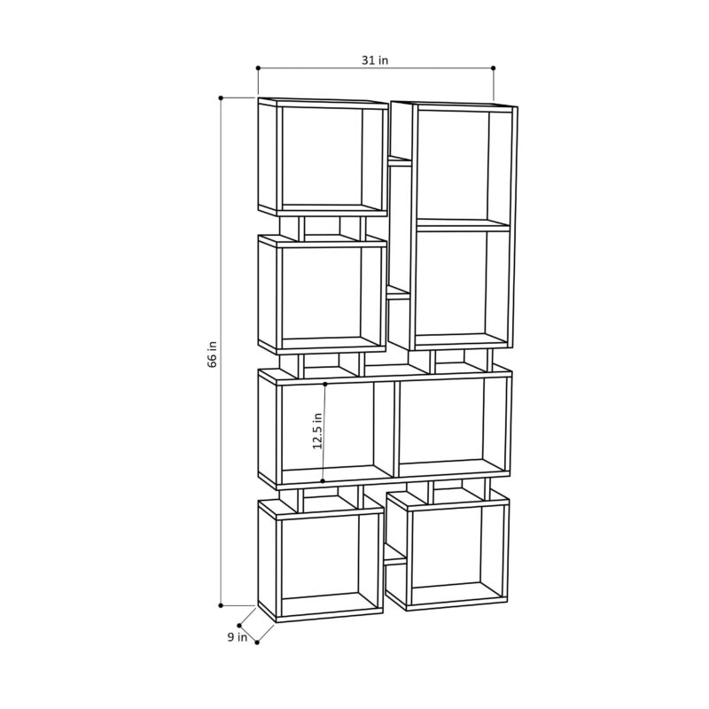 Ada Home Decor Furniture 4 Tier Open Shelf White Bancroft Modern Bookcase - Image 6