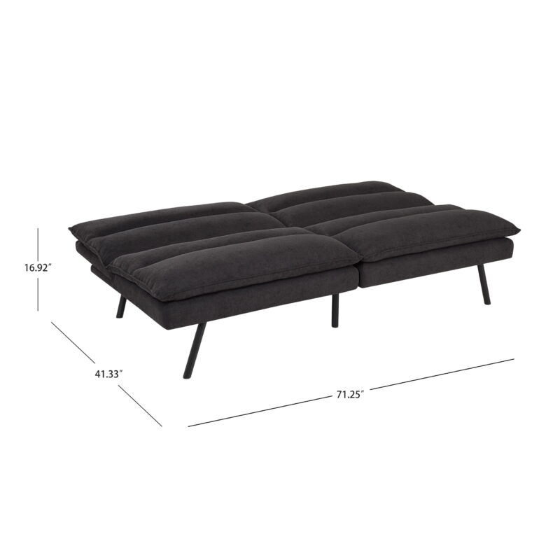 Mainstays Pillow Top 71.25" Futon, Charcoal - Image 4