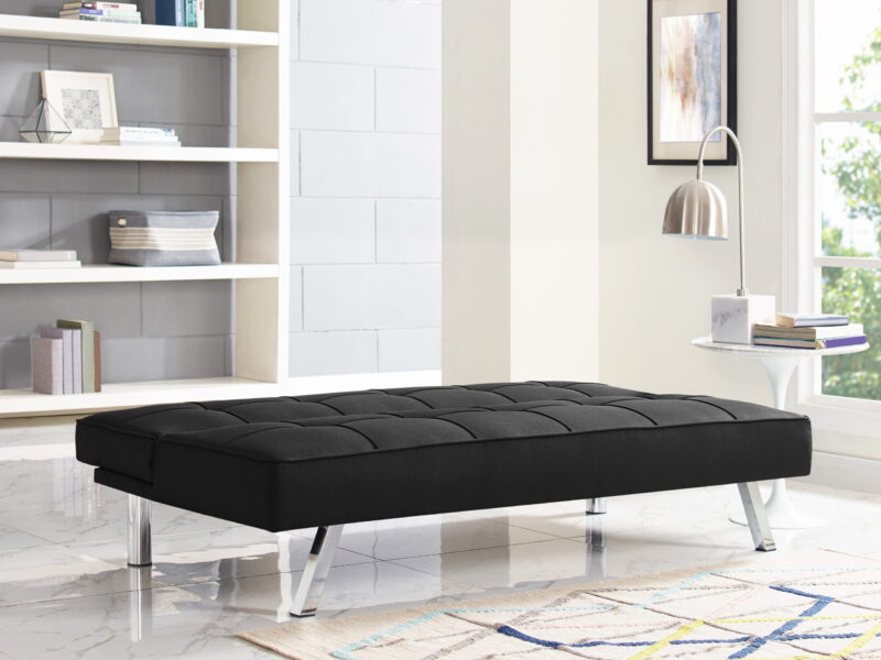 Serta Chelsea Modern Full Futon, Black Fabric - Image 3