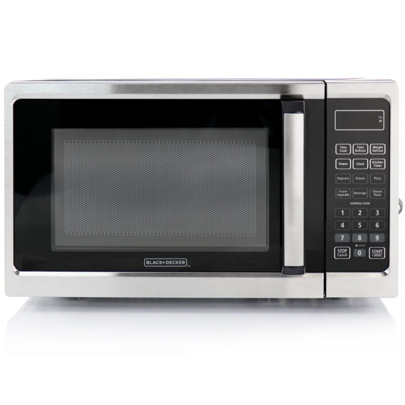 Black + Decker 0.9 Cu Ft 900W Digital Microwave Oven With Turntable in Stainless Steel - Image 2