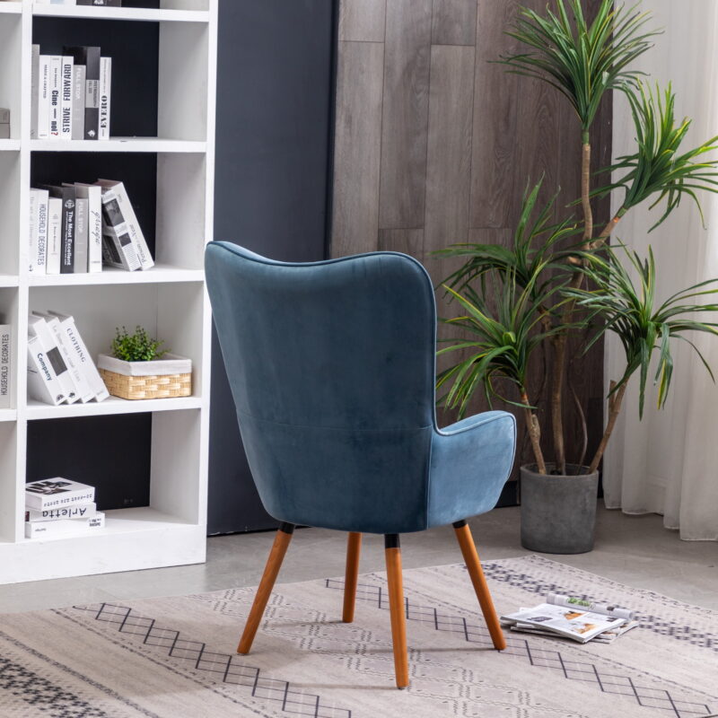 Roundhill Furniture Doarnin Wingback Chair, Blue - Image 7