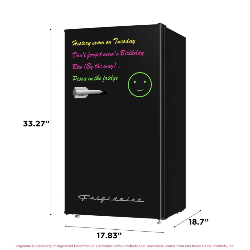 Frigidaire 3.2 Cu Ft Retro Dry Erase Compact Fridge, (EFR331-BLACK), Black - Image 5