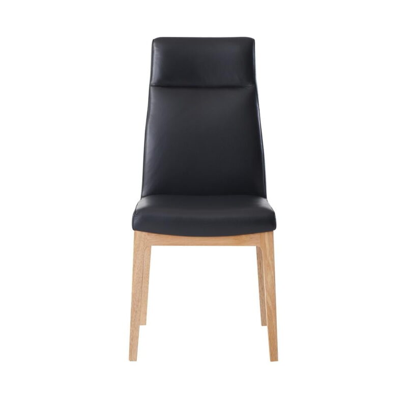 Acme Furniture Raquan Leather Upholstered Side Chairs in Black and Walnut (Set of 2) - Image 2