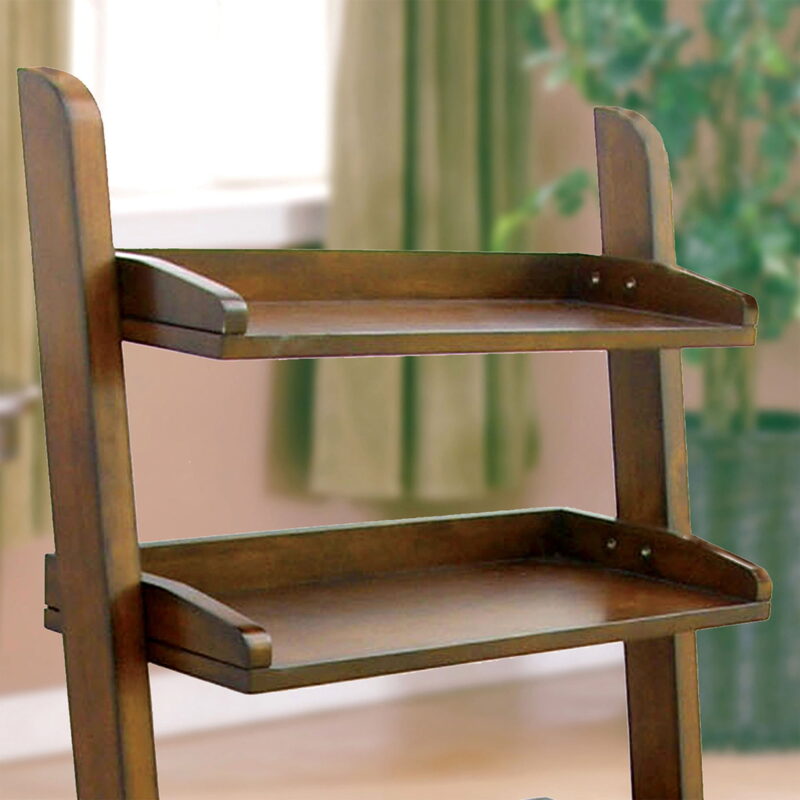 Furniture of America Carley 5-Shelf Ladder Leaning Bookcase, Antique Oak - Image 6
