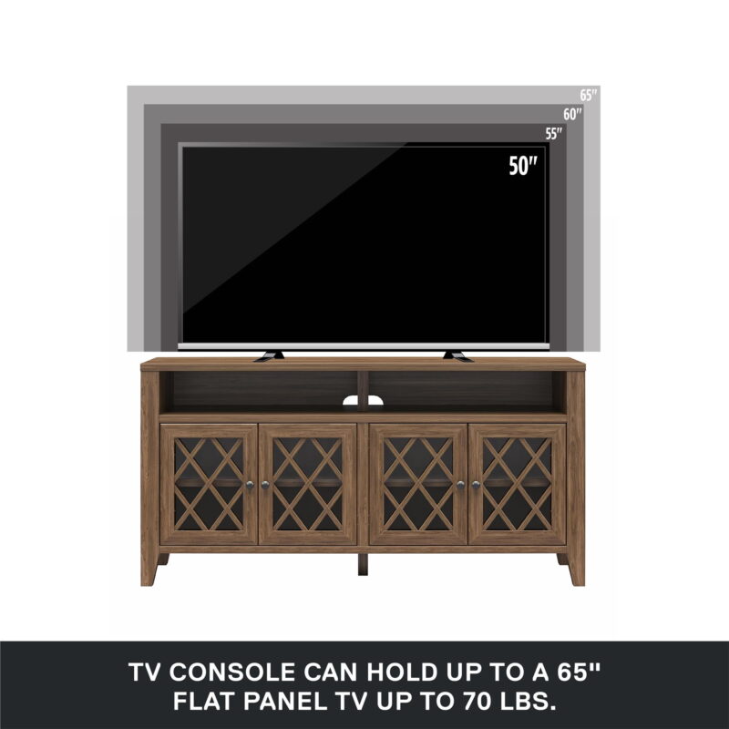 Better Homes & Gardens Trellis TV Stand for TVs up to 65", Walnut - Image 5