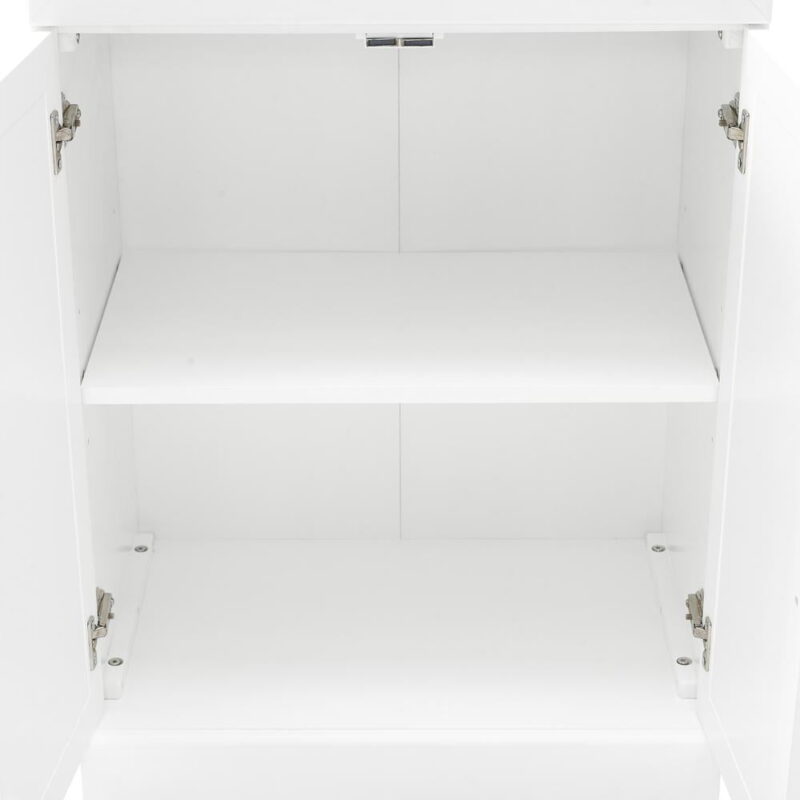 Crosley Furniture Stanton Traditional Wood/Metal Storage Bookcase in White - Image 6