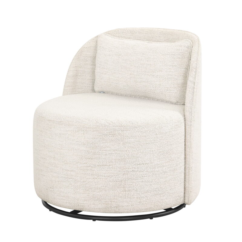 Better Homes & Gardens Juliet Modern Arch Swivel Accent Chair, Cream Boucle - Image 2