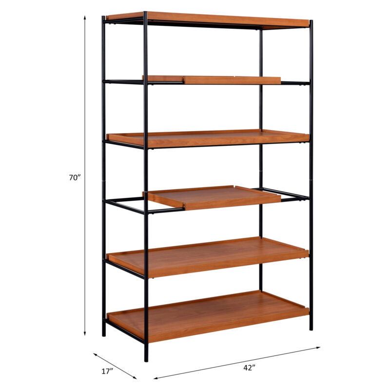 Acme Furniture Oaken Bookshelf in Honey Oak and Black Finish - Image 3
