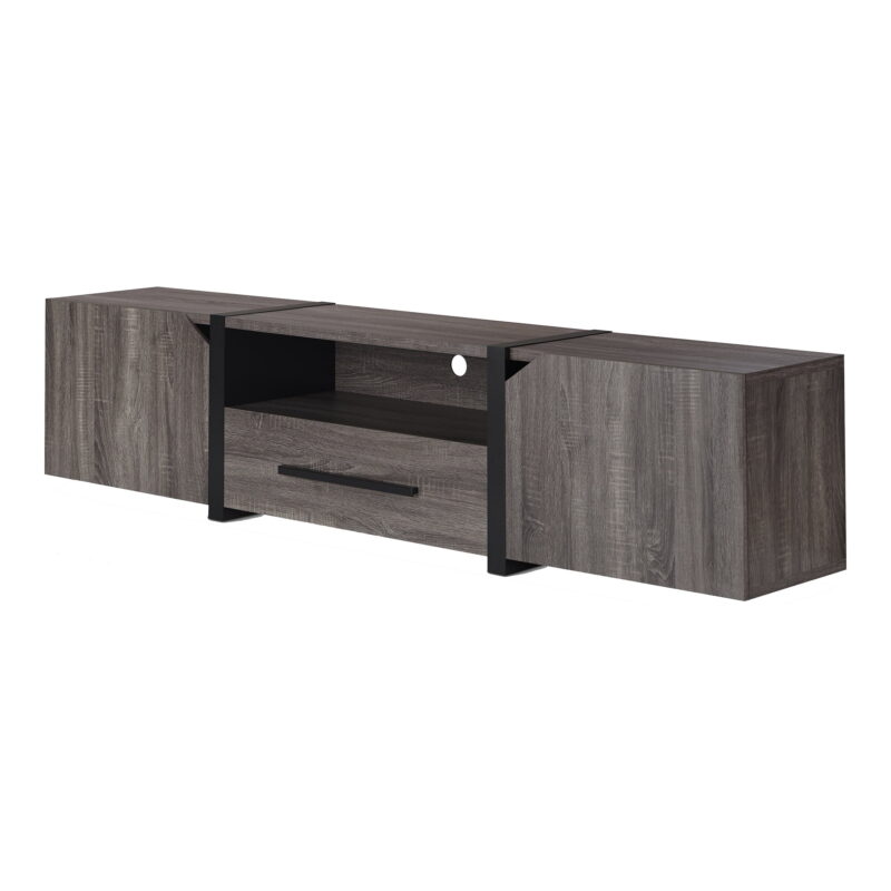 Furniture of America Clipe TV Stand for TVs up to 85", Distressed Gray - Image 6