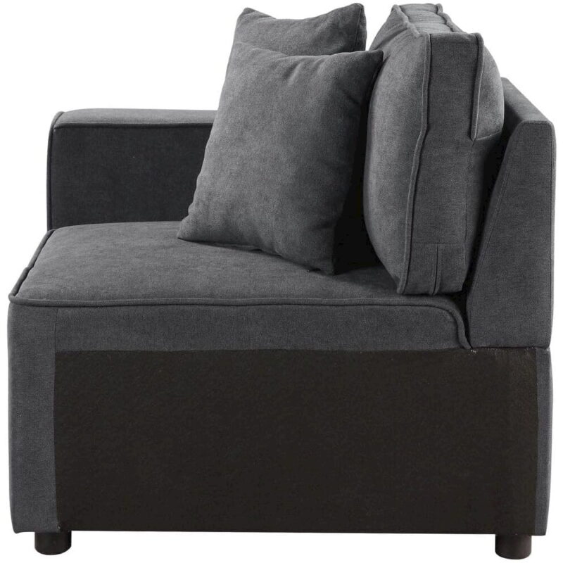 Acme Furniture Silvester Modular Armrest, Gray Fabric (56870) - Image 5