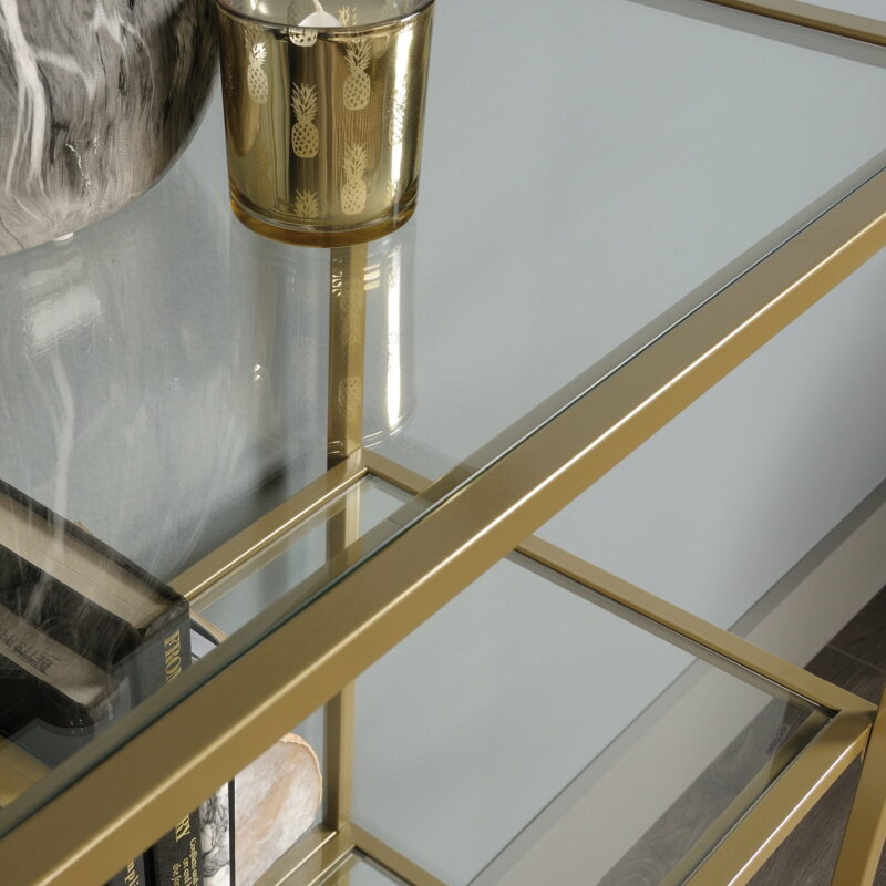 Better Homes & Gardens 71" Nola 5 Shelf Etagere Bookcase, Gold Finish - Image 2