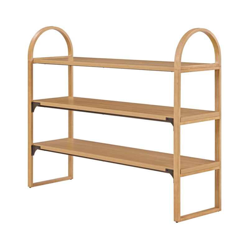 Beautiful 3-Shelf Open Bookcase by Drew Barrymore, Adult, Warm Honey Finish - Image 5