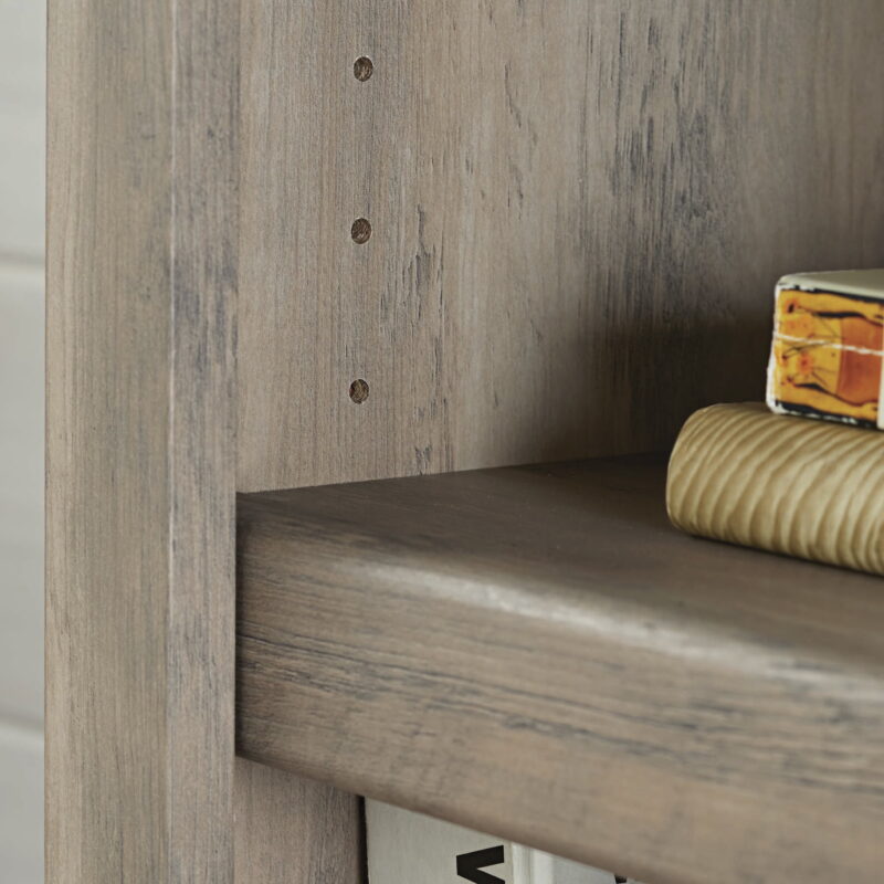 Better Homes & Gardens Glendale 5 Shelf Bookcase with Doors, Rustic Gray Finish - Image 7