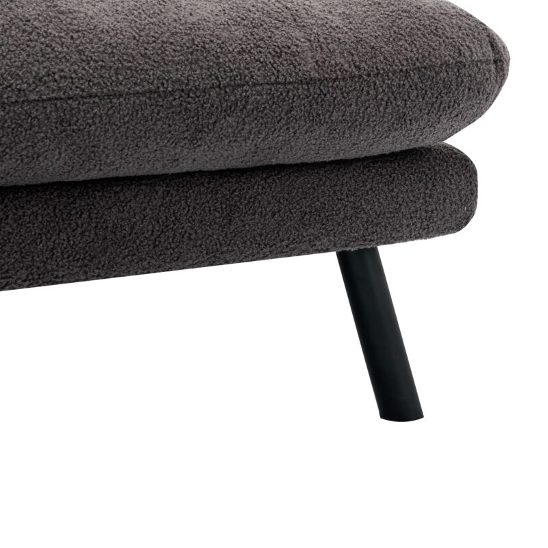 Mainstays Camden Cozy Futon, Charcoal Boucle Fabric, 72" - Image 7