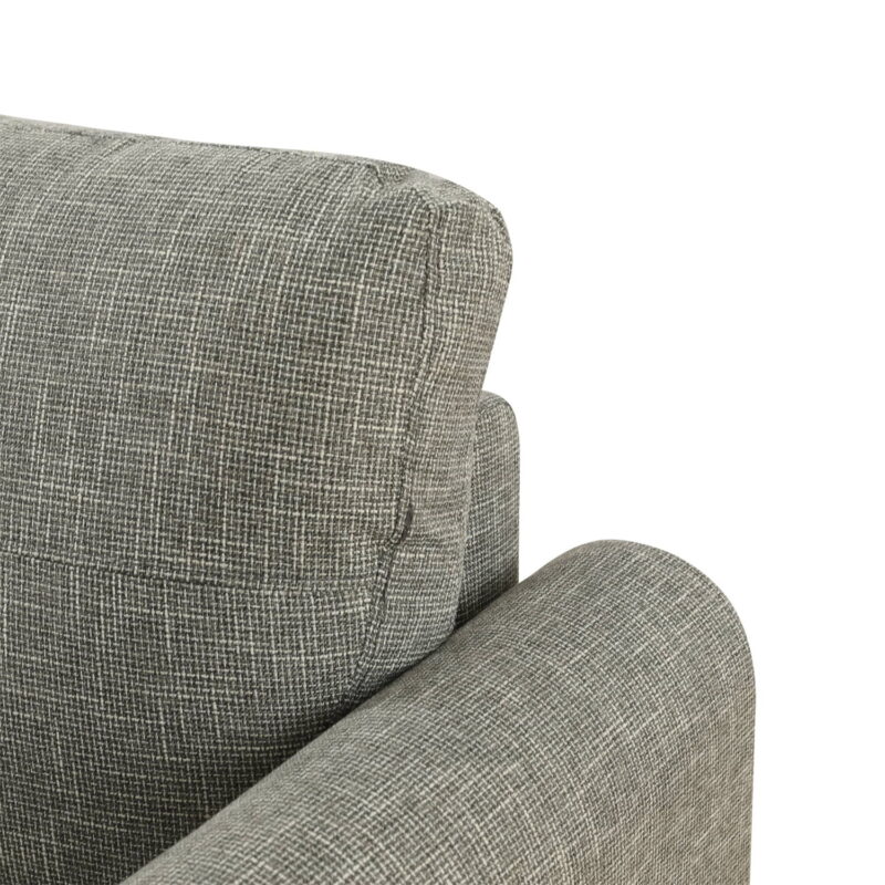 Hommoo Modern Flannel Living Room Furniture Sets Sectional Couches and Sofas, L-Shaped Sectional Couch Sofa, Grey(No Ottoman) - Image 6