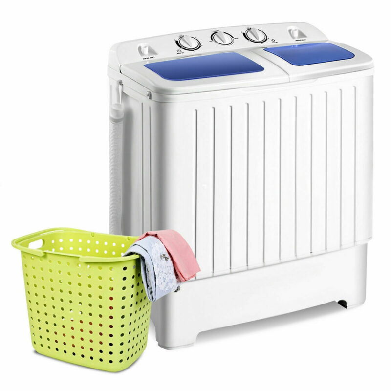 Gymax 17.6 lbs Washer Spinner Compact Portable Washing Machine Twin Tub Home Dorm - Image 2