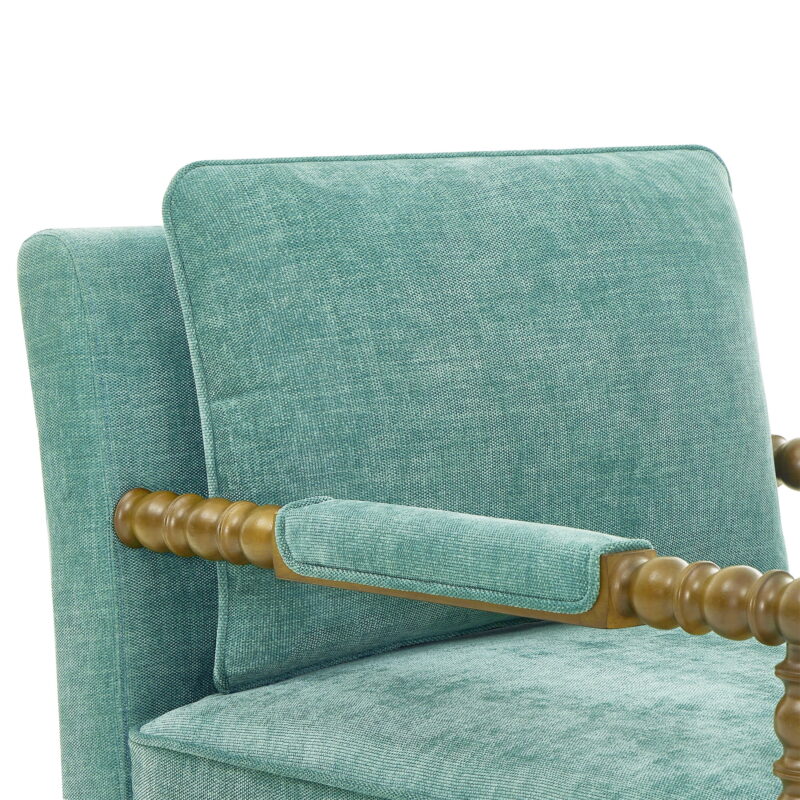 Pioneer Woman Harper Spindle Accent Chair, Jade Fabric Upholstery - Image 4
