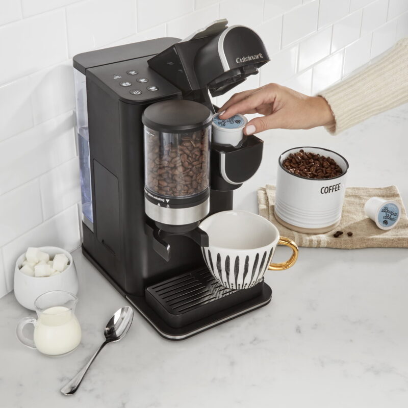 Cuisinart Grind & Brew Classic Black Single Serve Coffee Maker with Built-In Grinder - Image 2