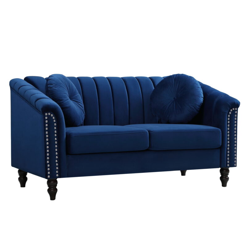 Aukfa 3 Seater Sofa Couch Set, Contemporary Living Room Sofa for Living Room Furniture Sets, Blue - Image 2