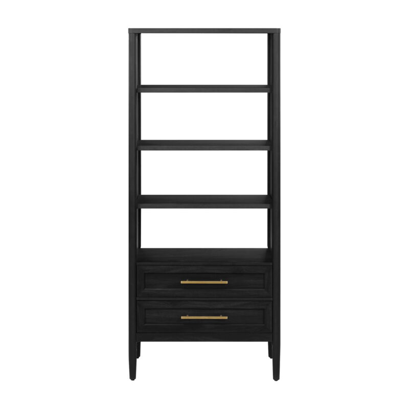 Better Homes & Gardens Oaklee 4-Shelf Bookcase with Storage Drawers, Charcoal Finish - Image 5