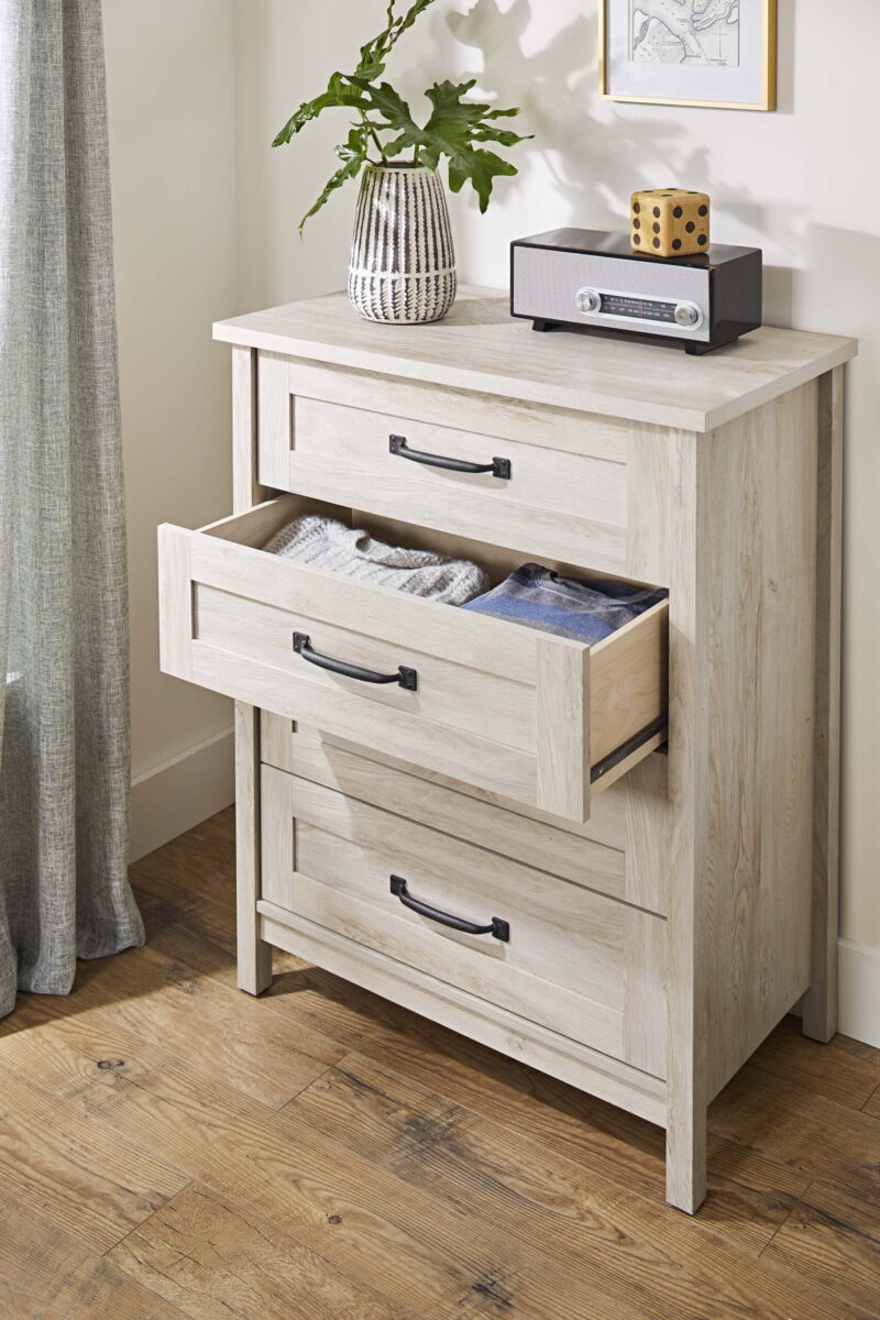 Better Homes & Gardens Modern Farmhouse 4-Drawer Dresser, Rustic White Finish - Image 7