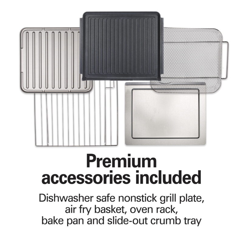 Hamilton Beach Sure-Crisp® Air Fry & Grilling Oven, 6 Slice Capacity, Stainless Steel Exterior, 31395 - Image 2