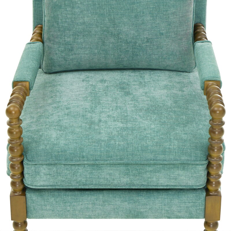 Pioneer Woman Harper Spindle Accent Chair, Jade Fabric Upholstery - Image 5