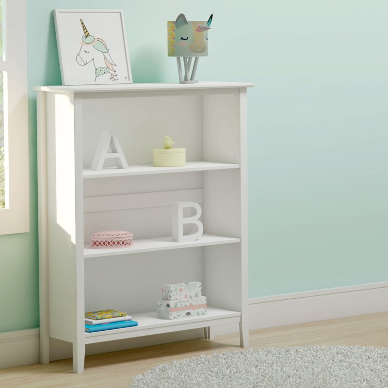 Alaterre Furniture Simplicity 48" Wood 3-Shelf Bookcase in White - Image 2