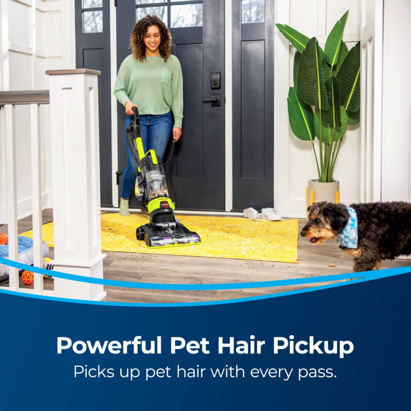 BISSELL Bagless Upright Vacuum, PowerForce Helix Rewind, Pet Deluxe, Live Extension Wand, ScatterFree Tech, Pet TurboBrush, Dusting Brush, Crevice Tool, XL Dust Cup, and Corded Rewind, 3335, Green - Image 3