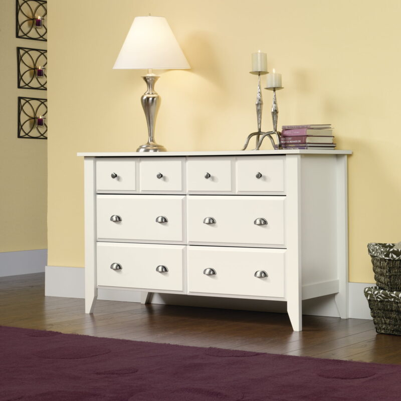 Sauder Shoal Creek 6 Drawer Dresser, Soft White Finish - Image 5