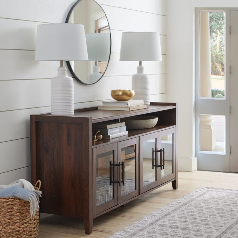 Better Homes & Gardens Reading Refined Farmhouse TV Stand for TVs up to 65", Walnut Finish - Image 5