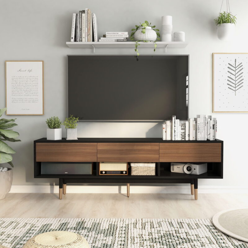 Furniture of America Zuna 3-Drawer TV Stand for TVs up to 70", Black - Image 5