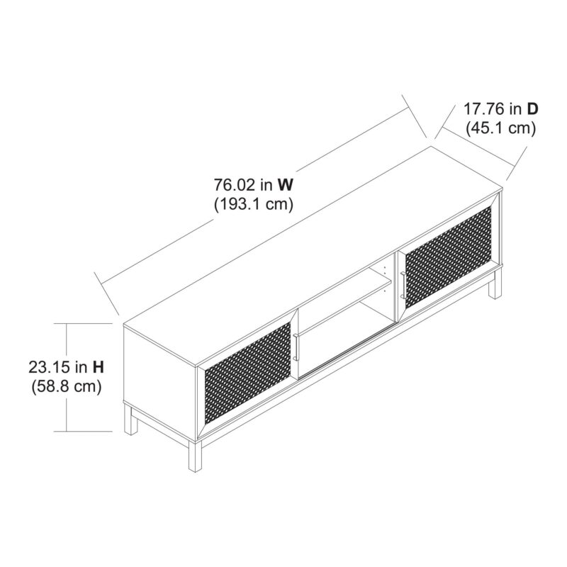 Mainstays Cane TV Stand for TVs up to 85", Spring Pine - Image 4