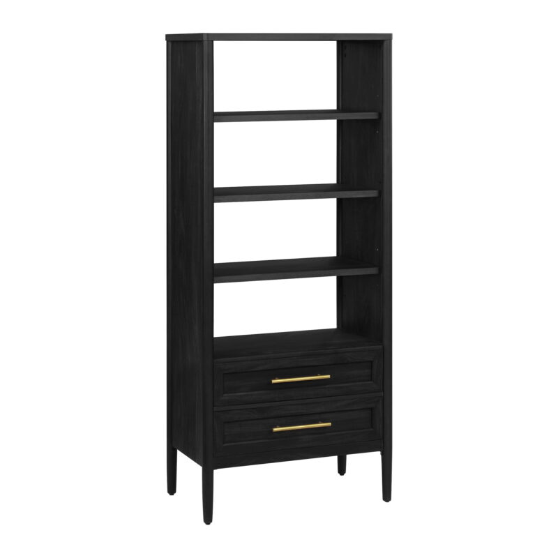 Better Homes & Gardens Oaklee 4-Shelf Bookcase with Storage Drawers, Charcoal Finish - Image 6