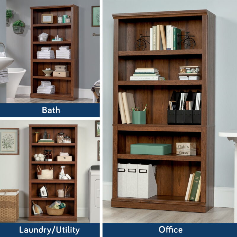 Sauder Select 5 Shelf Bookcase, Washington Cherry Finish - Image 4