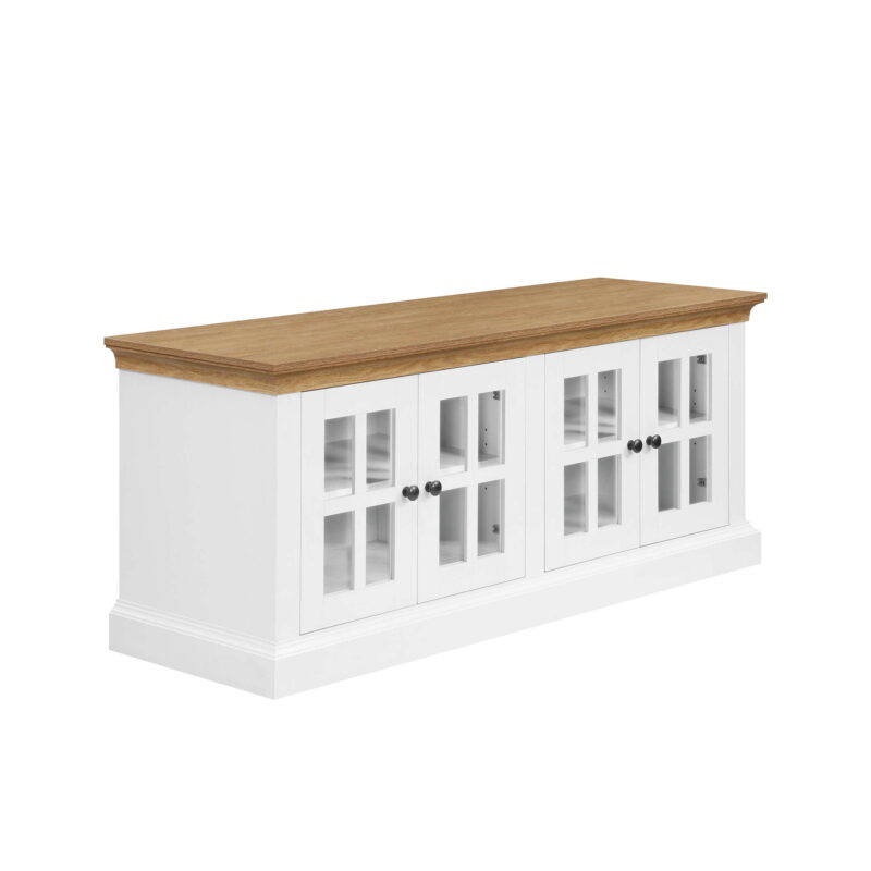 Better Homes & Gardens Canton 4- door TV Stand for TV’s up to 70”, White/Light Honey Finish - Image 5