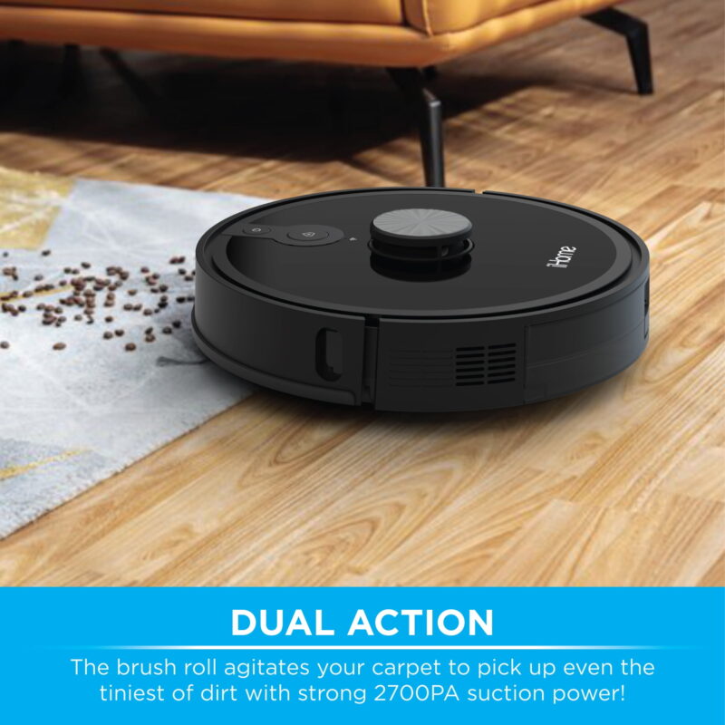 iHome AutoVac Nova S1 Pro Self Empty Robot Vacuum, LIDAR Mapping, 150 Min Runtime, Strong Suction, New - Image 5