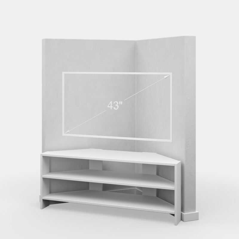 Ada Home Decor Furniture for TVs up to 48" 2 Tier Open Shelf White Terry Modern TV Stand - Image 3
