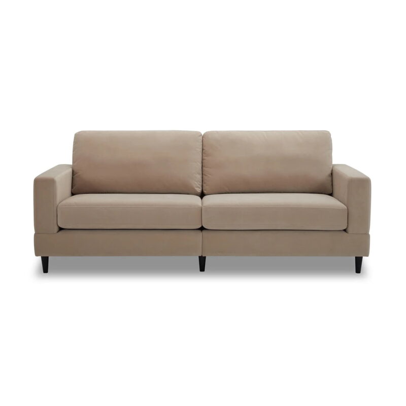Better Homes & Gardens Springwood Wood Frame 83.46" Couch, Beige Velvet - Image 7