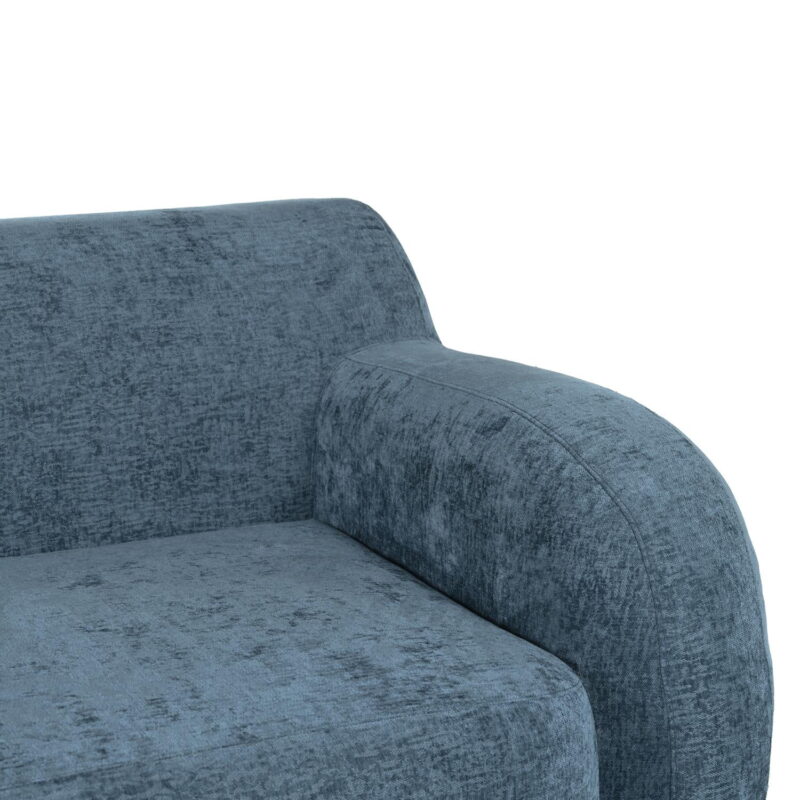 Modern Sofa Couch,Compression Sofa,3-Seat Upholstered Sofa Furniture for Small Space,Apartment,No Assembly Required,Dark Blue - Image 2