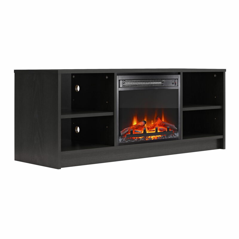 Mainstays Fireplace TV Stand, for TVs up to 55", Black Oak - Image 3