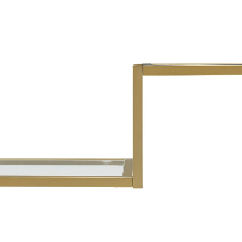Crosley Furniture Sloane Art Deco Glass Metal Etagere in Gold - Image 5