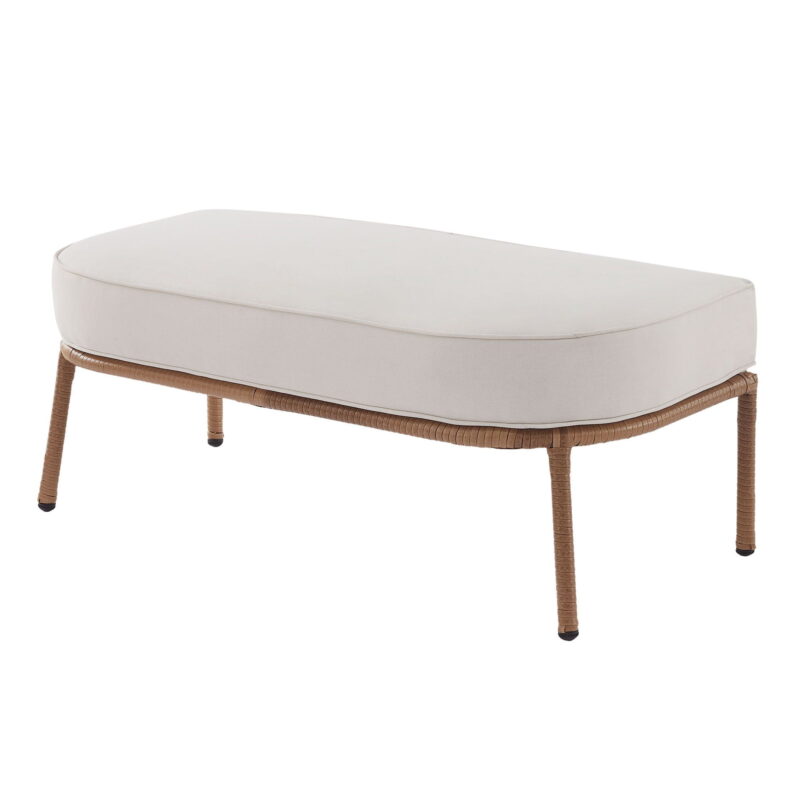 Better Homes & Gardens Willow Sage All-Weather Wicker Outdoor Loveseat and Ottoman Set, Beige - Image 5