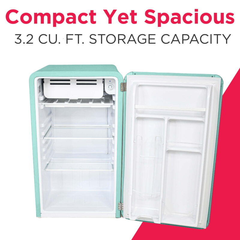 Frigidaire Retro 3.2 CU. ft. Compact Refrigerator - Mint, EFR372, Mint - Image 2