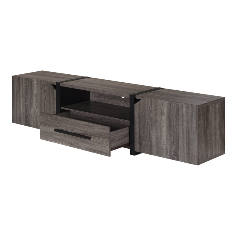 Furniture of America Clipe TV Stand for TVs up to 85", Distressed Gray - Image 5