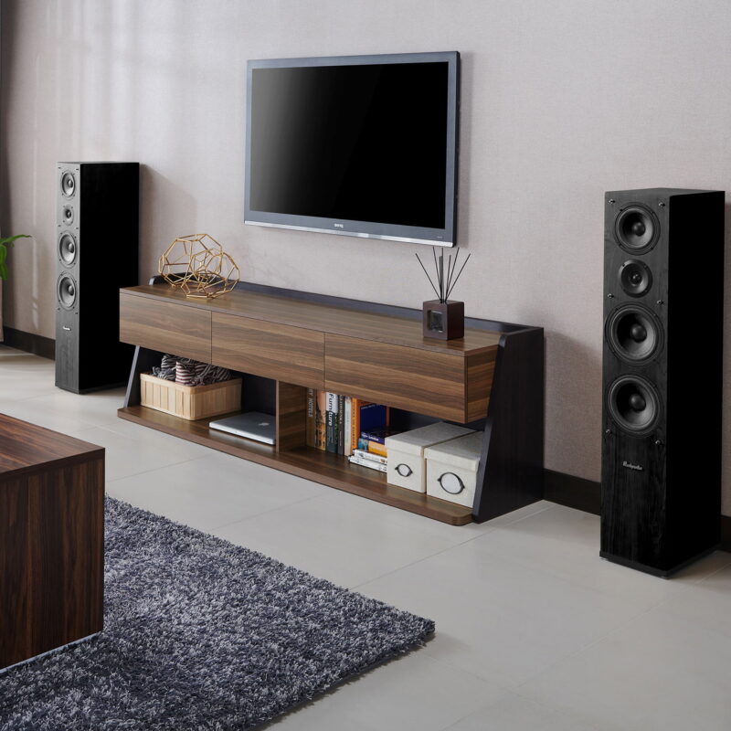 Furniture of America Taren TV Stand for TVs up to 80", Light Walnut - Image 2
