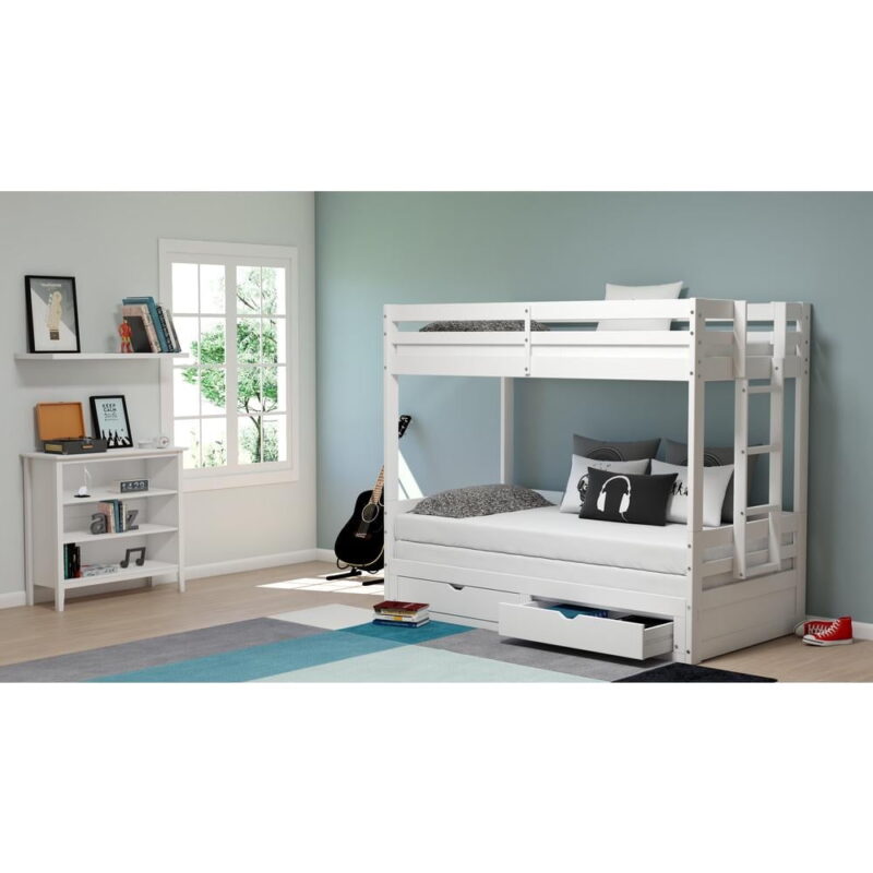 Alaterre Furniture Simplicity Kids Under Window Bookcase, Durable Brazilian Pine & Pine Veneer, Adjustable Shelves, White - Image 4